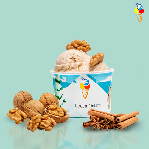 بستنی ایتالیایی گردو و دارچین